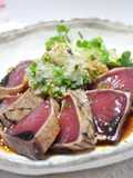 Seared Bonito with Ginger and Grated Radish