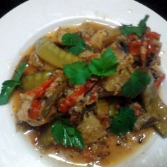 A picture of Amy's Creole Chicken with Pineapple , Mushrooms and Snowpeas ..