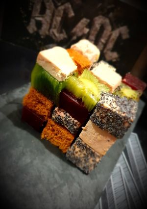 Une photo de Rubik's cube de foie gras