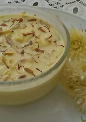 A picture of Rasmalai with leftover boiled rice.