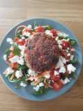 Spicy gluten free beetroot and chickpea burgers