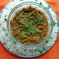 A picture of Guvarfali Subji and Rice.