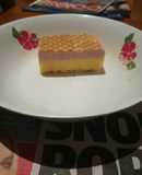 Vanilla, mango & raspberry ice cream slice