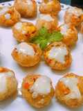 Cheese Corn Pani Puri Shots