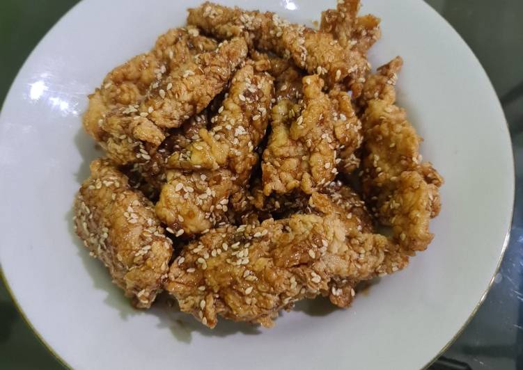 Resep Ayam crispy saos madu ala korea Anti Gagal