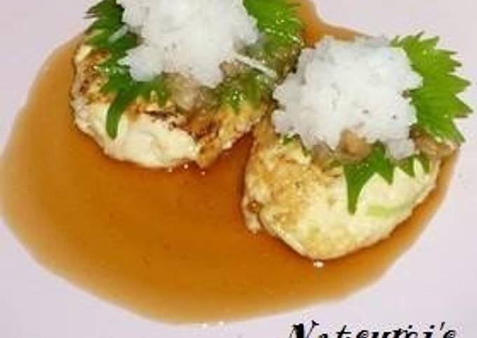 Japanese Style Tofu Hamburger With Grated Daikon Radish Sauce Recipe