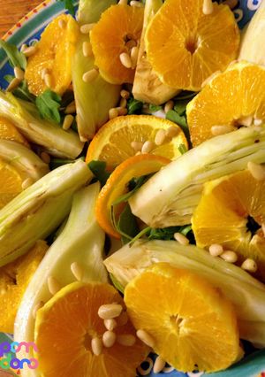 A picture of Insalata di finocchi e arance/ Fennel and Orange Salad.