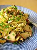 Butterflied and Dried Horse-mackerel and King Oyster Pasta