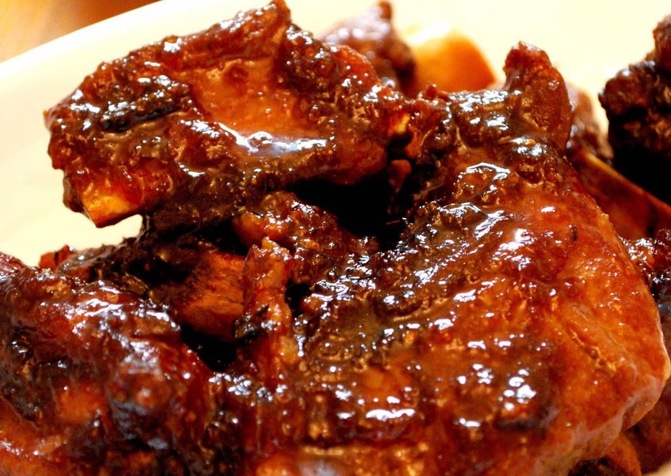 Sweet-Savory Sauce Spareribs in Pressure Cooker