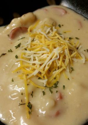 A picture of Creamy Smoked Sausage Soup.