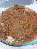 Arroz blanco con salsa Boloñesa