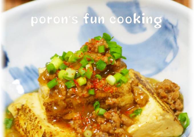 Sweet and Spicy Simmered Grilled Tofu and Ground Pork Recipe