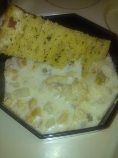 A picture of Momma's New England clam chowder.