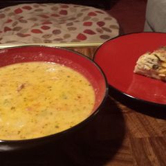 A picture of Chorizo and Cheese Chowder.