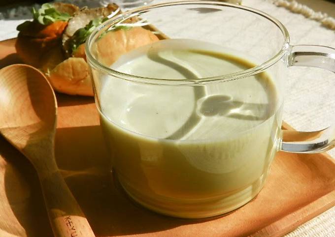 Creamy Soy Milk Soup with Spring Broccoli