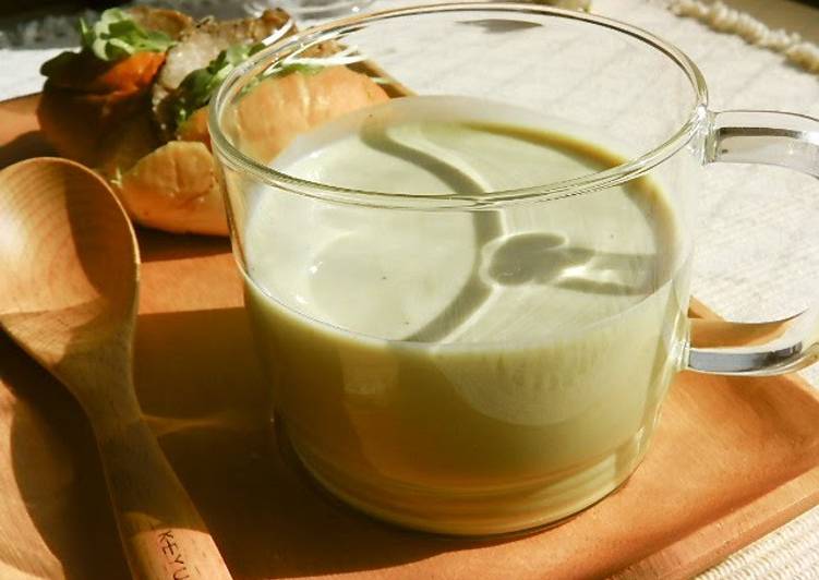 Recipe of Super Quick Homemade Creamy Soy Milk Soup with Spring Broccoli