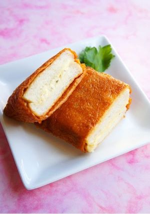A picture of For Bento & Hanami (Cherry Blossom Viewing) Inarizushi Made with Bread.
