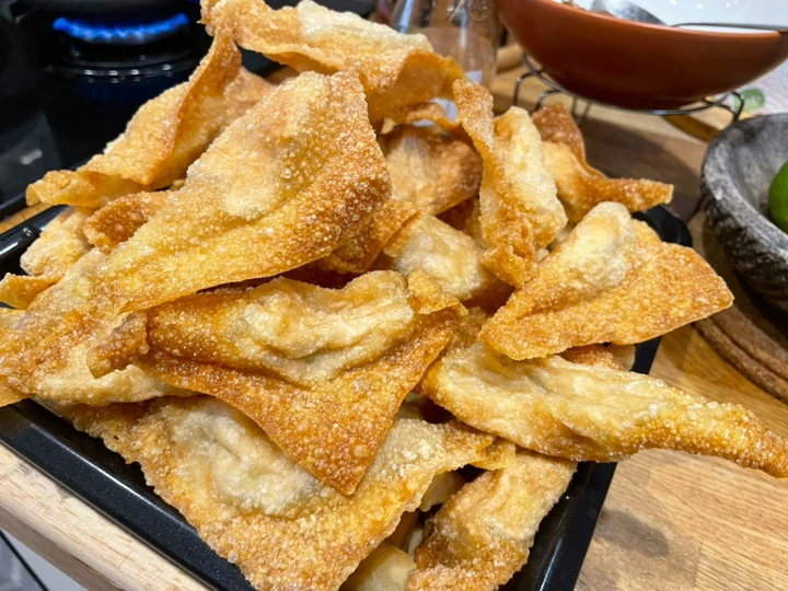 Cara Mudah Membuat Resep  Pangsit goreng Ala bakmie GM yang Bikin Ngiler, Enak Banget