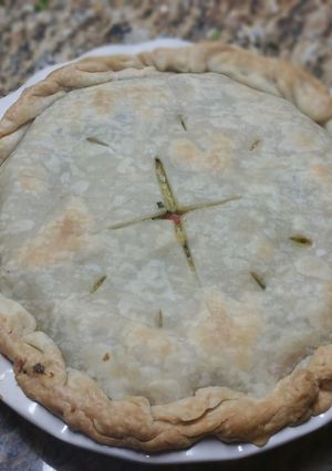 A picture of Chicken pot pie for a group.