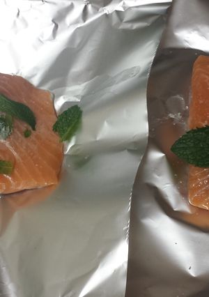 A picture of Lemon Butter Mint Salmon Fillets.