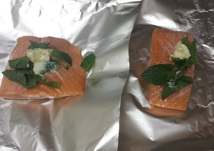 Easiest Way to Make Any-night-of-the-week Lemon Butter Mint Salmon Fillets