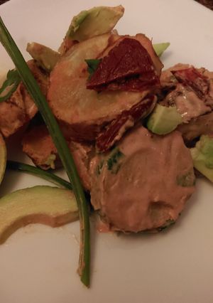A picture of Warm Latin Style Chipotle Potato Salad.