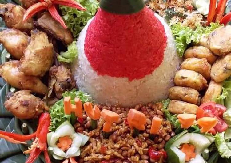 Cara membuat 🇮🇩Tumpeng Merah Putih🇮🇩 yang lezat dan Mudah Dibuat