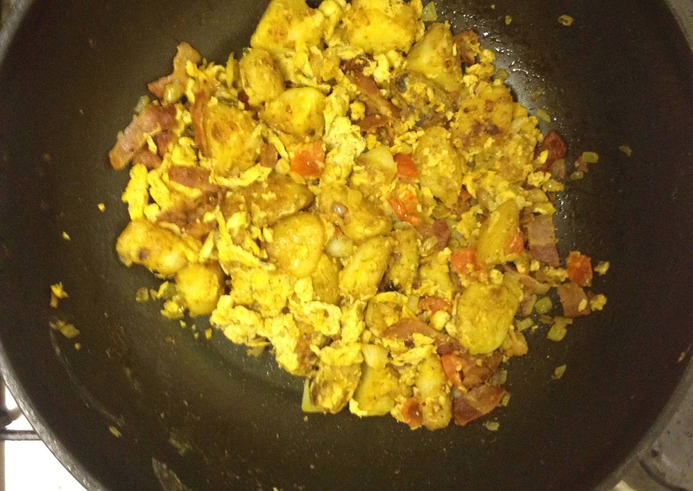 Scrambled Egg N Bacon And Potatoes