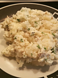A picture of Crushed new potatoes.