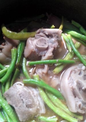 A picture of Affordable Pork Tamarind-based Stew (Sinigang na Paa ng Baboy).