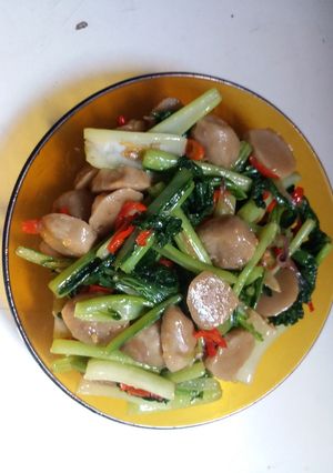Foto resep Tumis bakso sajau (sawi hijau) 😀