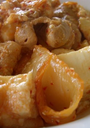 A picture of Pork with Kimchi & Tofu.