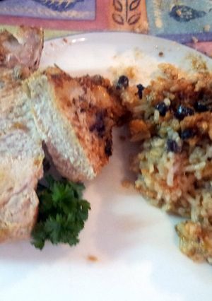 A picture of Portuguese inspired crock pot pork.