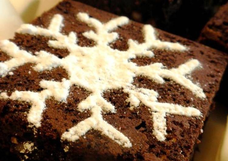 snow crystal chocolate brownies recipe main photo