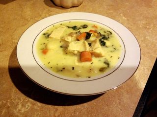 Creamy, dreamy gnoochi soup with chicken