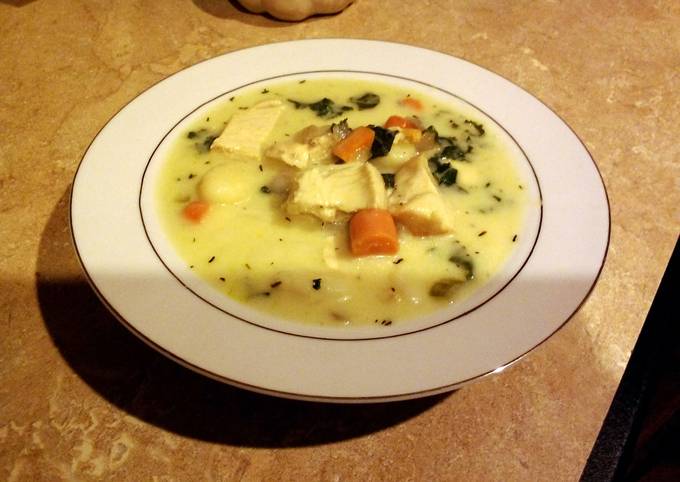 Recipe of Ultimate Creamy, dreamy gnoochi soup with chicken