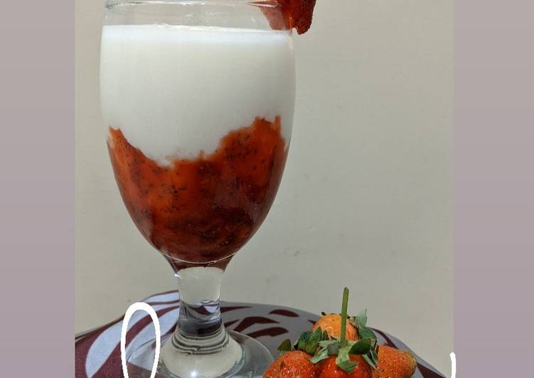 Resep Korean Strawberry 🍓 Milk, Bikin Ngiler