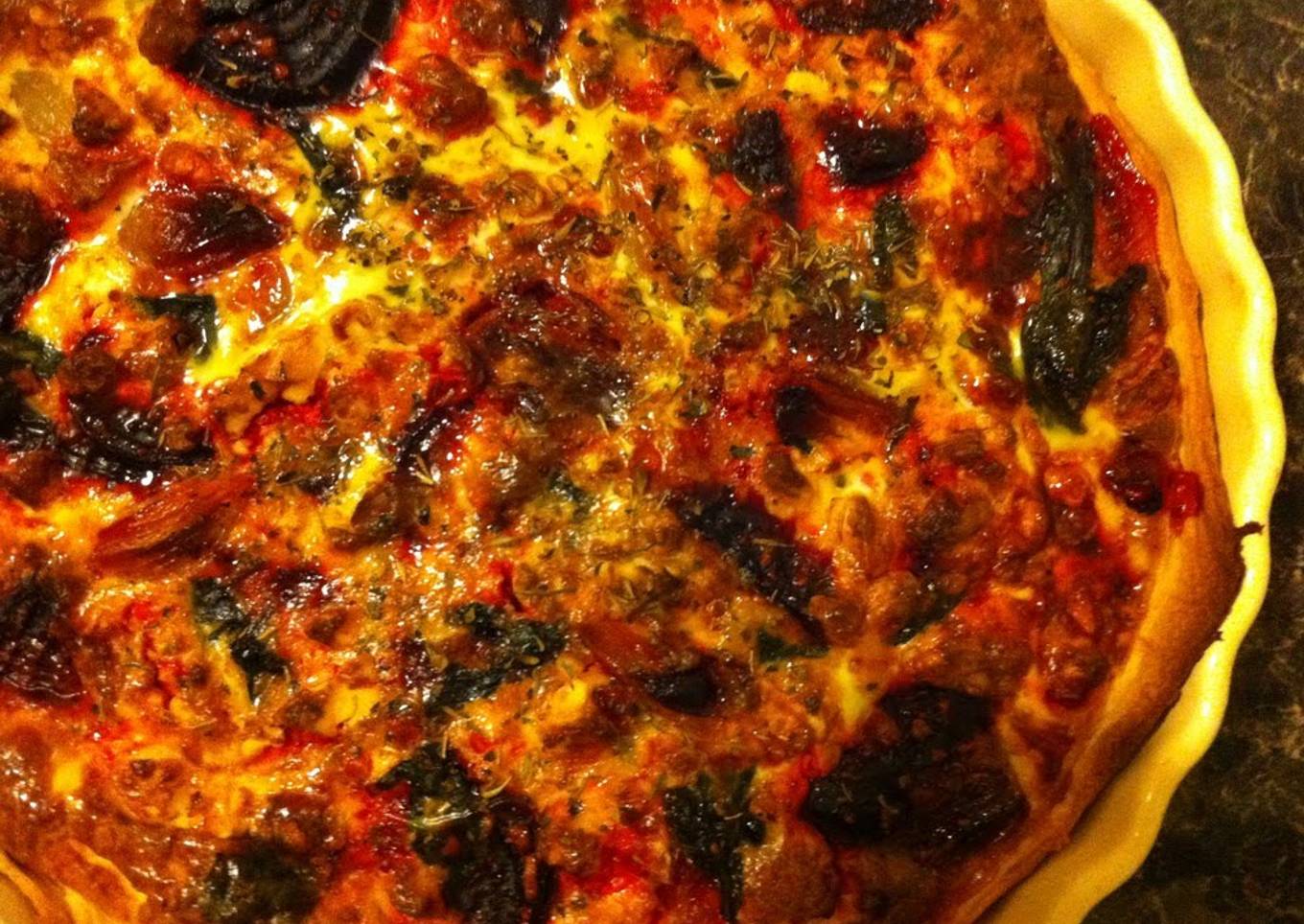 Steps to Make Favorite Beetroot and Feta Quiche