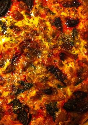 A picture of Beetroot and Feta Quiche.