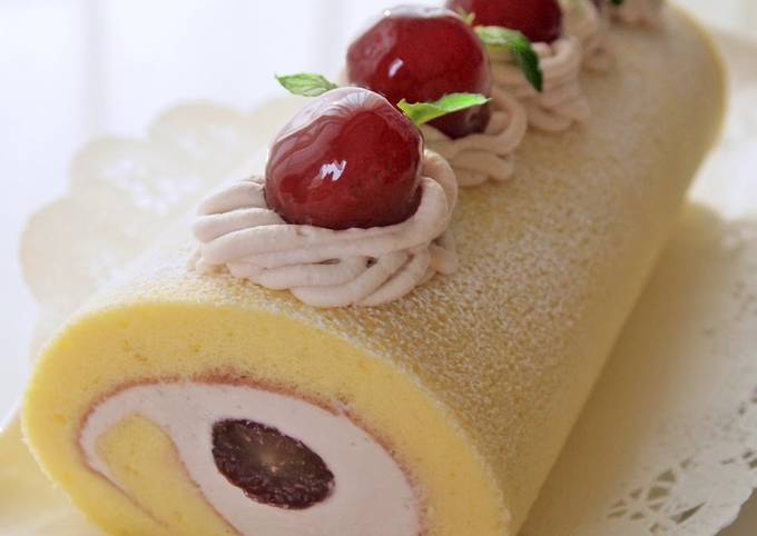 Recipe of Homemade Kyohou Grape Swiss Roll