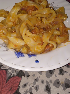 A picture of Red sauce pasta handmade.