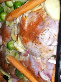 A picture of roasted chicken.
