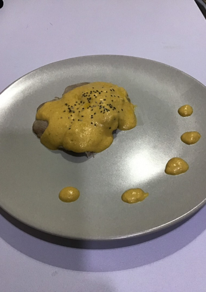 Una foto de Filetes de pavo con salsa de manzana