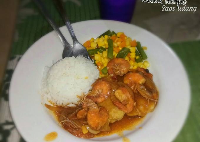 Steak tempe saos udang
