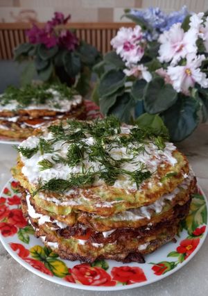 Фото Кабачковый закусочный торт.