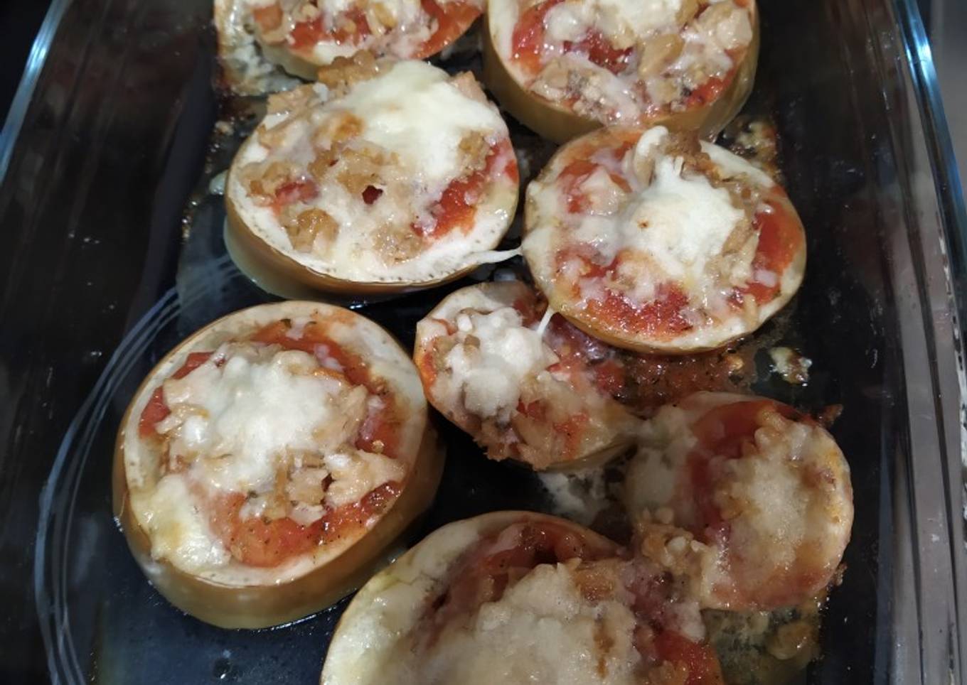 Mini pizza de berenjena