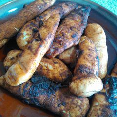 A picture of BBQ flavored chicken tenders.