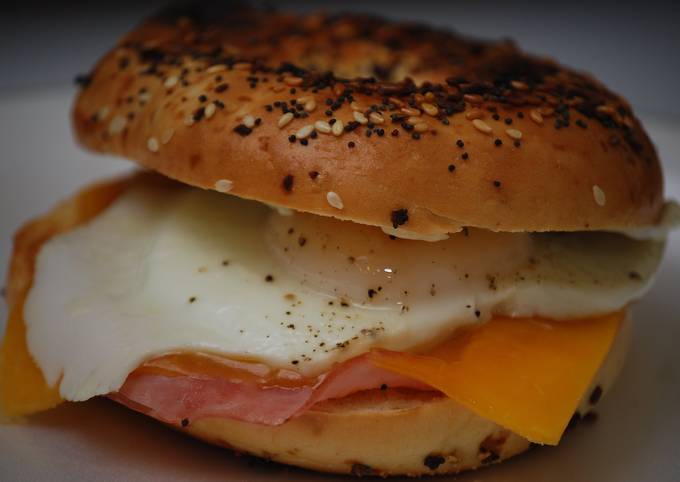 Ham, Egg, & Cheese Bagel Sandwich