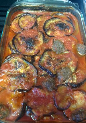 A picture of Eggplant casserole! (Tapsee).