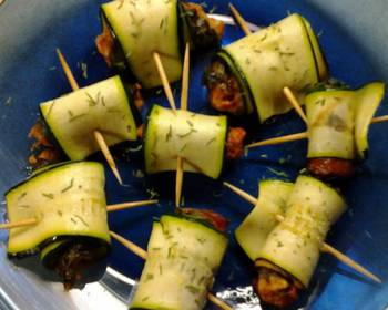 Unique Recipe Roasted Red Pepper and Spinach Zucchini Rollups Delicious and Healthy